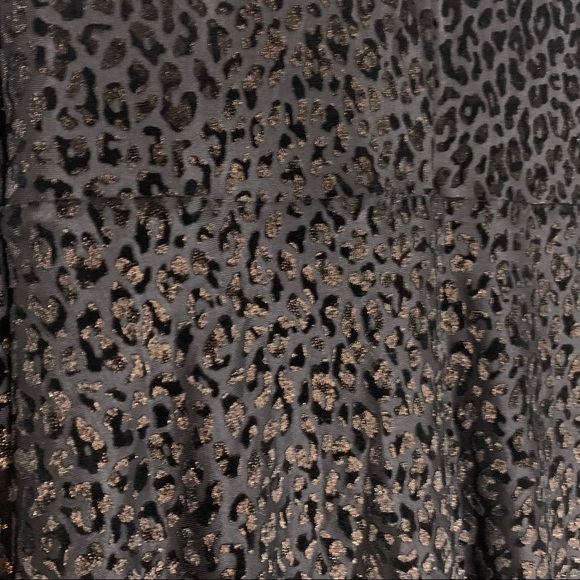 New Elie Tahari long sleeve v neck leopard metallic velvet dress midi women’s 6 - Picture 3 of 6